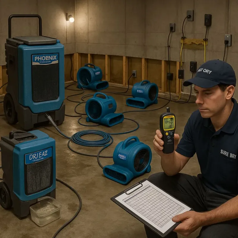 Structural Drying and Dehumidification process in Carneys Point, NJ